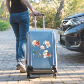 ピンクとクリームの花と緑のビニールのシール シール (スーツケースインサイチュ)