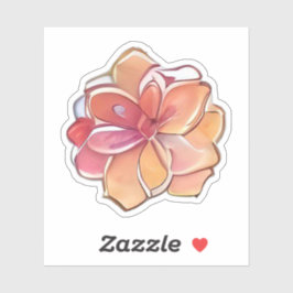 ピンクとクリームの花 シール