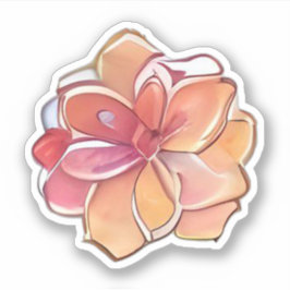 ピンクとクリームの花 シール