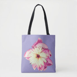 ピンクとクリームの花 トートバッグ