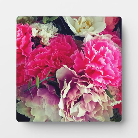 ピンクとクリームの花 フォトプラーク (正面)
