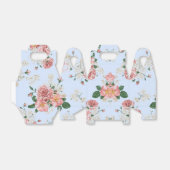 ピンクとクリームオンブルーヴィンテージフローラ フェイバーボックス (折り畳みなし)