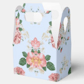 ピンクとクリームオンブルーヴィンテージフローラ フェイバーボックス (オープン)