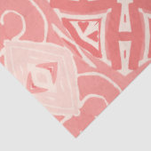 ピンクとクリームカラーアートデコデコデコページ紙 薄葉紙 (詳細)