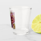 ピンクとクリームカーネーション花びら ショットグラス (右)