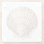 ピンクとクリームシーシェル ガラスコースター (裏面)