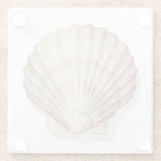 ピンクとクリームシーシェル ガラスコースター (裏面)