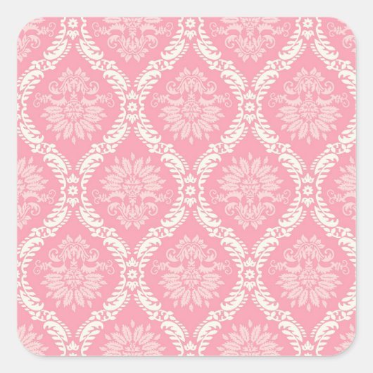 ピンクとクリームダマエレガントスク スクエアシール (正面)