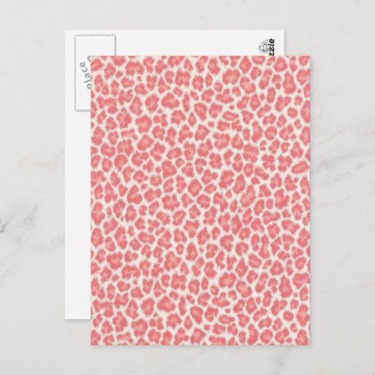ピンクとクリームヒョウのプリントギフト ポストカード (正面/裏面)