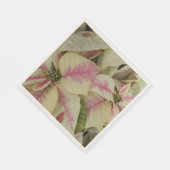 ピンクとクリームポインセティアスフローラ スタンダードランチョンナプキン (角)