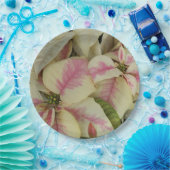 ピンクとクリームポインセティアスフローラ ペーパープレート (パーティー)