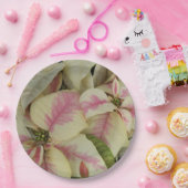 ピンクとクリームポインセティアスフローラ ペーパープレート (パーティー)