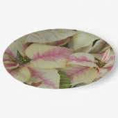 ピンクとクリームポインセティアスフローラ ペーパープレート (アングル)