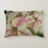 ピンクとクリーム大理石ポインセティアスフローラ アクセントクッション (正面)