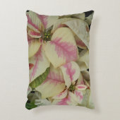 ピンクとクリーム大理石ポインセティアスフローラ アクセントクッション (正面(垂直))
