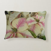 ピンクとクリーム大理石ポインセティアスフローラ アクセントクッション (裏面)