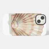 ピンクとクリーム色の貝殻 iPhoneケース (裏面横)