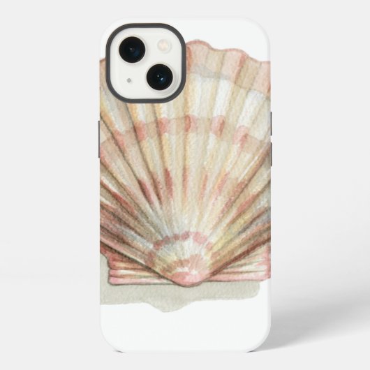 ピンクとクリーム色の貝殻 iPhoneケース (裏面)