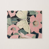 ピンクとクリーム – Luna Moth and Moonflowers ジグソーパズル (横)