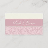 ピンクとクリー結婚ムのテーブルの場所設定カード プレイスカード (裏面)