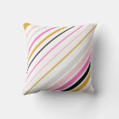 ピンクとクール金ゴールドのストライプカラフル クッション (裏面)
