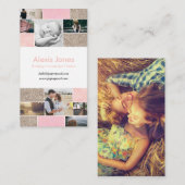 ピンクとグリッターの金ゴールド写真家名刺 名刺 (正面/裏面)