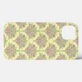 ピンクとグリーンと淡い黄色のキュートなダマスク模様 Case-Mate iPhoneケース (裏面 (横))