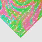 ピンクとグリーンに渦巻く 薄葉紙 (詳細)