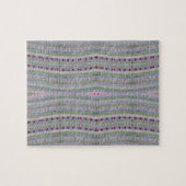 ピンクとグリーンのかわいらしハートパターン ジグソーパズル (横)