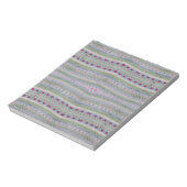 ピンクとグリーンのかわいらしハートパターン ノートパッド (回転)