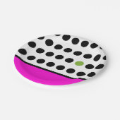 ピンクとグリーンのよくはしゃぐ水玉模様 ペーパープレート (アングル)