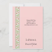 ピンクとグリーンのウェディングレセプション招待状 招待状 (裏面)