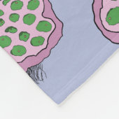 ピンクとグリーンのエイリアンクラゲの花 フリースブランケット (角)