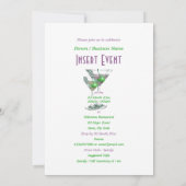 ピンクとグリーンのエレガントなフォーマルパーティ 招待状 (裏面)