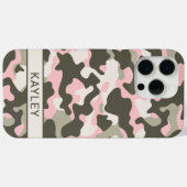 ピンクとグリーンのカモフラージュ オリジナルデザイン Case-Mate iPhoneケース (裏面 (横))