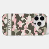 ピンクとグリーンのカモフラージュ オリジナルデザイン Case-Mate iPhoneケース (裏面 (横))