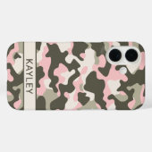 ピンクとグリーンのカモフラージュ オリジナルデザイン Case-Mate iPhoneケース (裏面 (横))