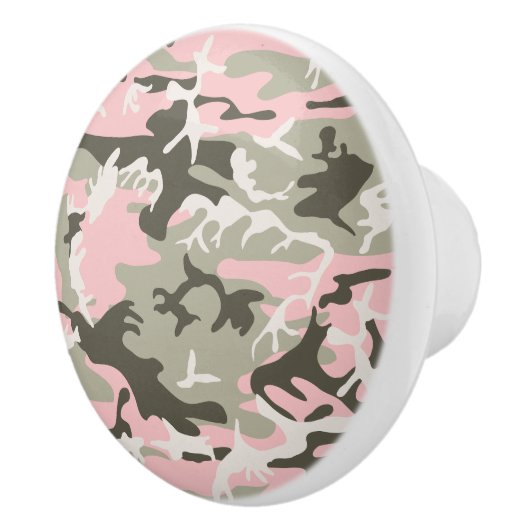 ピンクとグリーンのカモフラージュ ミリタリー 軍 セラミックノブ (右)