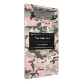 ピンクとグリーンのカモフラージュ、迷彩、軍用、軍隊 ミニクリップボード (アングル)