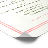 ピンクとグリーンのカラフルで楽しいウェディングバードリンク ポスター (角)