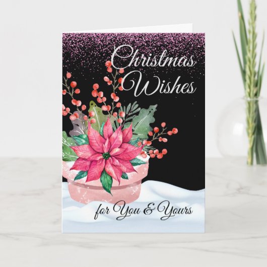 ピンクとグリーンのクリスマスと君のクリスマス カード (正面)