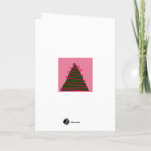 ピンクとグリーンのクリスマスツリー カード (裏面)