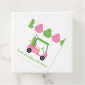 ピンクとグリーンのゴルフギフトパーソナライズされたまたはメッセージカード フェイバータグ (インサイチュ)