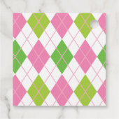 ピンクとグリーンのゴルフギフトパーソナライズされたまたはメッセージカード フェイバータグ (裏面)