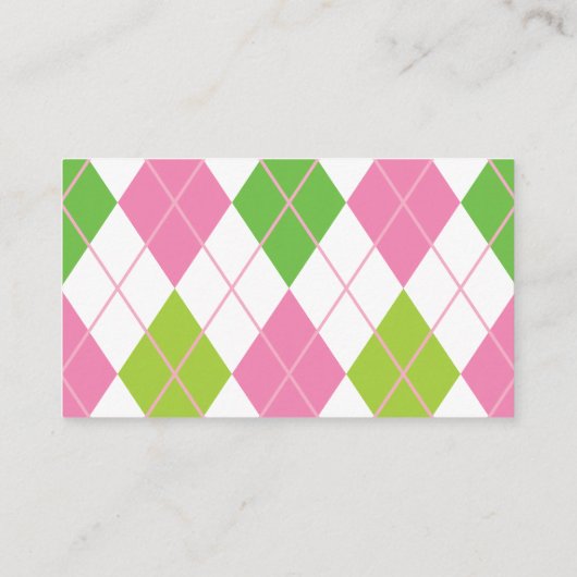 ピンクとグリーンのゴルフビジネスまたはカー連絡ド 名刺 (裏面)