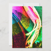 ピンクとグリーンのサラペにフェリズ・ナビダッド・フィエスタ 招待状 (裏面)