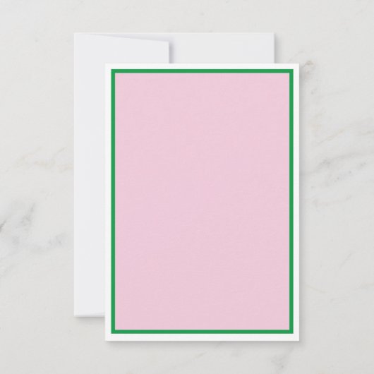 ピンクとグリーンのサンキューカード サンキューカード (裏面)