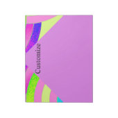 ピンクとグリーンのシックモダンカーブの山形 ノートパッド (回転)