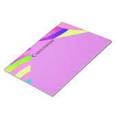 ピンクとグリーンのシックモダンカーブの山形 ノートパッド (アングル)