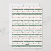 ピンクとグリーンのストライプの写真 ホリデー カード (裏面)